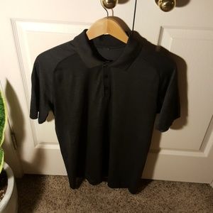 Large coal black metal vent polo